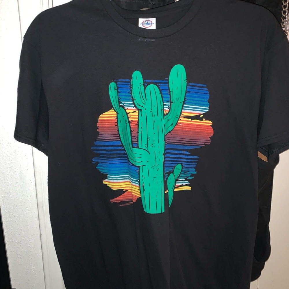 Cotton t-shirt with serape and cactus on front